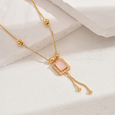 Модные винтажные латунные и стеклянные прямоугольные подвески-кисточки для женщин WB8408-5-1