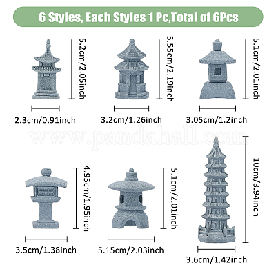 6 шт. 6 стили башенных каменных фигурок DJEW-FH0001-25-1
