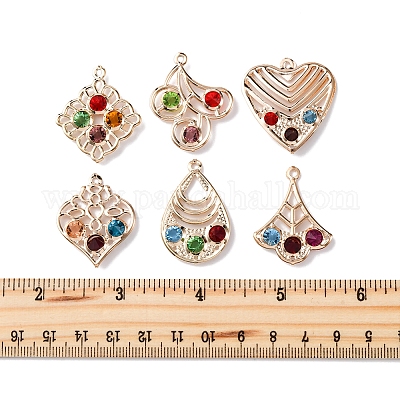 30 шт. 6 стиля подвески из железа и стекла IFIN-FS0001-52-1