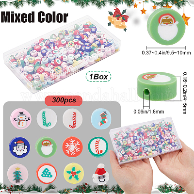 Рождественская тема 300шт бусины из полимерной глины ручной работы CLAY-SP0001-01B-1