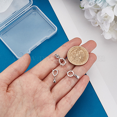 Антикоррозийный 3 шт. 3 стиля родиевое покрытие 925 подвески из стерлингового серебра кабошоны с креплением зубцами STER-PH0001-38-1