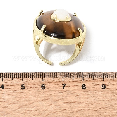 Armreifringe aus natürlichem Tigerauge und Mondstein&nbsp;G-B186-03G-1