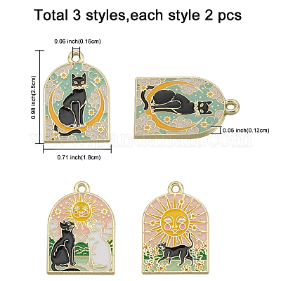 6шт 3 стиля подвески из сплава с эмалью ENAM-FP0002-84-1