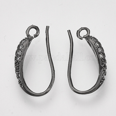 Электрофорез латунь микропаве серьги из циркония крючки ZIRC-Q022-035A-1