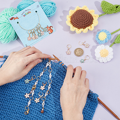 Наборы счетчиков цепочек для вязания рядов и маркеров для запирания петель HJEW-AB00488-1