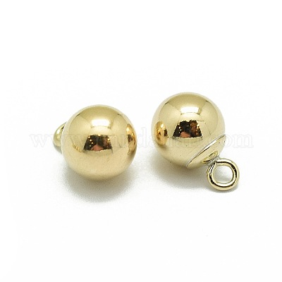 Yellow Gold Filled Charms, 1/20 14K Gold Filled, Cadmium Free & Nickel Free  & Lead Free, Ball, 8.5x6mm, Hole: 1.2mm