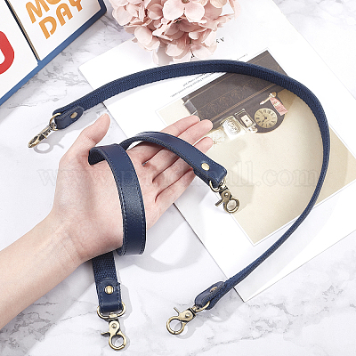 PH PandaHall Genuine Leather Purse Strap, 14.5 Short Bag Strap Replacement  Cowhide Bag Handles Wide Bag Strap with Light Gold Swivel Buckles for