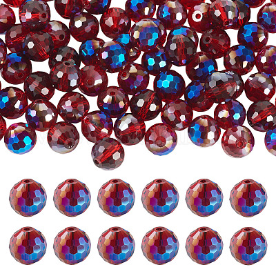 80 шт. стеклянные бусины с полурадужным покрытием EGLA-TA0013-04B-1