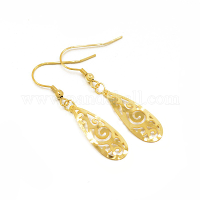 Серьги-подвески из нержавеющей стали 304 EJEW-O024-15G-1