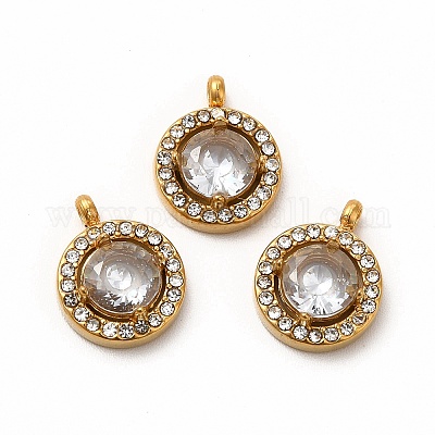 Подвески из нержавеющей стали 304 с кубическим цирконием STAS-A076-05G-1