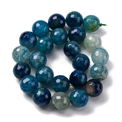 Нити бусин из натурального агата с прожилками дракона (окрашенные и нагретые) G-K390-A07-01-1