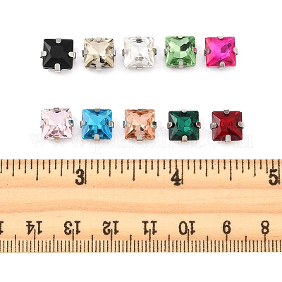 80шт 10 цвета пришить горный хрусталь RGLA-FS0001-16-1