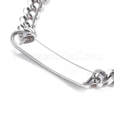 Устойчивые к потускнению браслеты из нержавеющей стали 304 с цепочкой-идентификатором BJEW-G631-04P-1