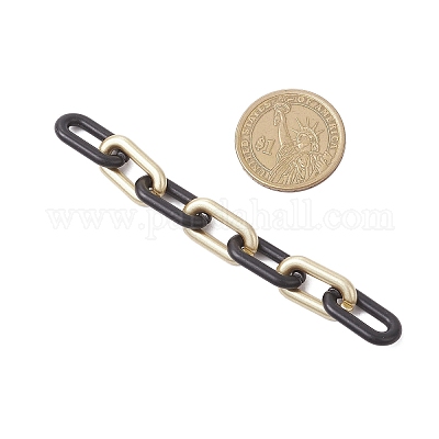 CCBプラスチック製ハンドメイドアズキチェーン6個  オーバル  ミックスカラー  20.5x10.5x3mm&nbsp;AJEW-JB01357-1