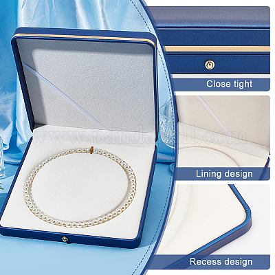 Подарочная коробка для хранения одного ожерелья из искусственной кожи AJEW-WH0475-08B-1