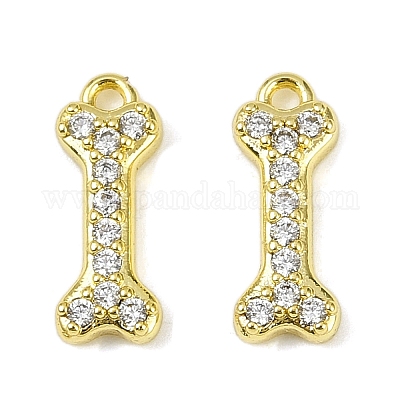 Латунные микропаве прозрачные подвески с фианитом KK-L238-03G-1