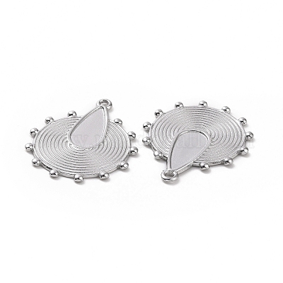 Подвески-кабошоны из не тускнеющей нержавеющей стали 304 STAS-C003-08P-1