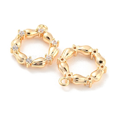 Латунные микро проложить кубического циркония подвески KK-E090-21G-1