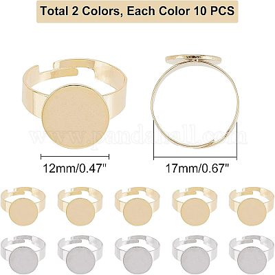 20 шт. 2-х цветные регулируемые кольца из нержавеющей стали 304 STAS-UN0031-51-1