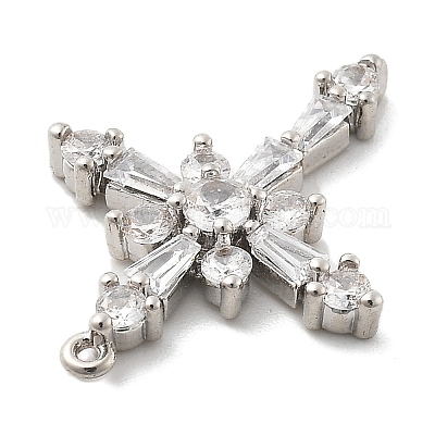 Латунные микропаве прозрачные подвески с фианитом KK-L228-03P-01-1