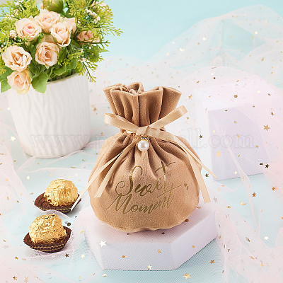 Подарочные пакеты на шнурке из бархата ABAG-CJC0003-03E-1