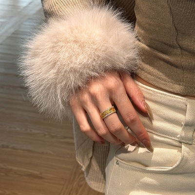 Лист 925 из стерлингового серебра с микропаве из кубических цирконий для женщин RJEW-F180-08G-1