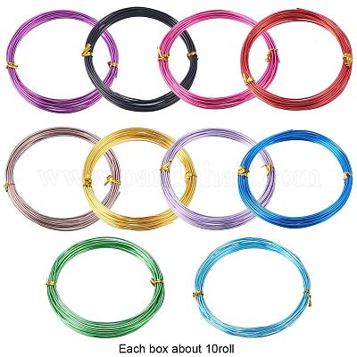 PH PandaHall 650 Feet 10 Rolls 1mm Aluminum Craft Wire 18 Gauge Flexible  Floral Jewelry Beading Wire 10 Colors for DIY Jewelry Craft Making Each  Roll