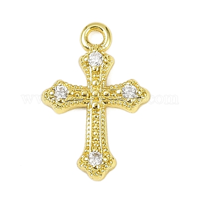 Латунные микропаве прозрачные подвески с фианитом&nbsp;LS-KK-L238-13G-1