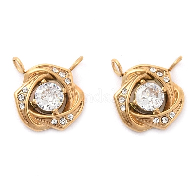 Подвески из нержавеющей стали 304 со стразами STAS-Q340-05G-1