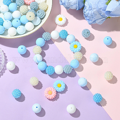 60 шт. 9 вида силиконовых бусин и акриловых бусин&nbsp;SIL-YW0002-35-1