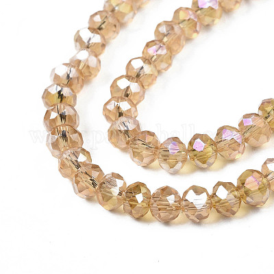 Стеклянные бусины с гальваническим покрытием  EGLA-A034-T8mm-B23-1