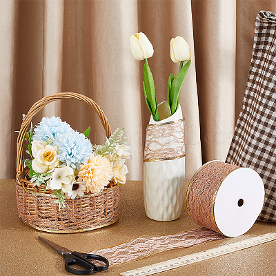 Кружевная отделка из полиэстера с блестками OCOR-WH0109-007-1