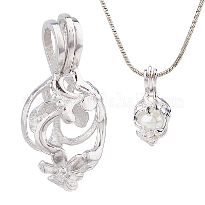 1 шт. 925 подвески из стерлингового серебра с микропаве из прозрачных кубических цирконий в форме клетки STER-HS0001-19-1