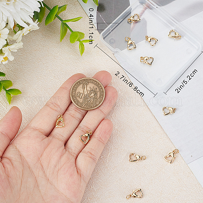 12 шт. латунные застежки-карабины с покрытием из стойки KK-BBC0010-02-1