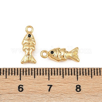 Подвески из латуни с микропаве из кубических цирконий на тему океана KK-F902-08I-G-1