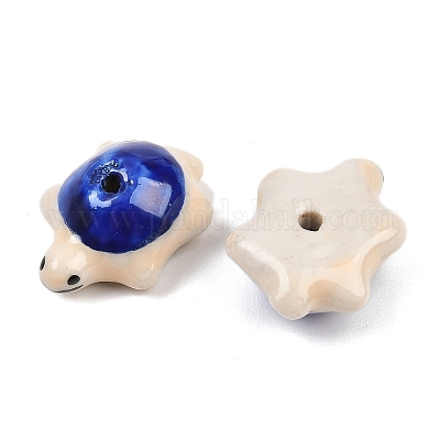 Ручной работы яркие остеклением шарики фарфора PORC-CJC0009-03D-1