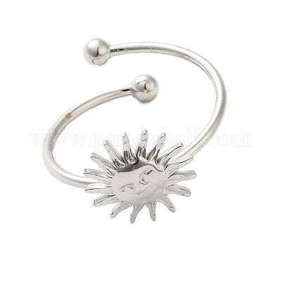 Открытое кольцо-манжета из нержавеющей стали марки 304 RJEW-M167-09C-P-1