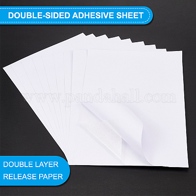 20 Sheet Double Sided Sticky Sheets White Self Adhesive Tape Sandwich Layer  with Double Side Tape for Gift Wrapping Paper Craft Handmade Card 