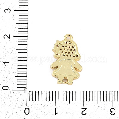 Подвески-подвески для девочек из латуни с микропаве из прозрачного кубического циркония KK-I723-22G-1