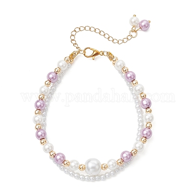 Браслеты из стеклянных жемчужин BJEW-JB11918-01-1