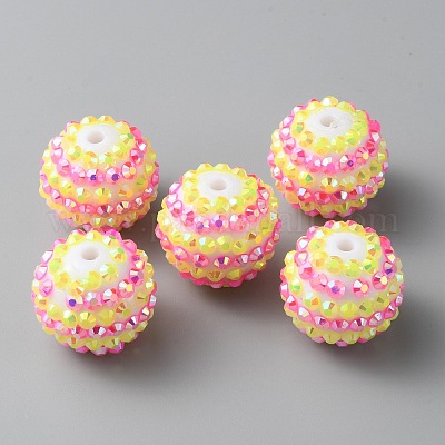 Бусины со стразами из смолы RESI-TAC0004-28Q-1