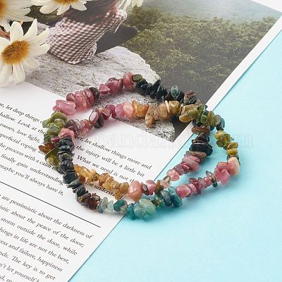 Натуральные многоцветные браслеты из бусин турмалина&nbsp;BJEW-JB06243-1