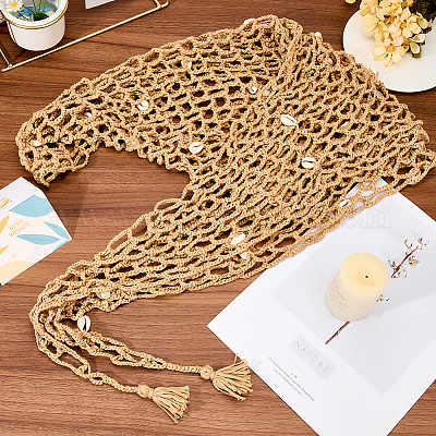 Полиэстер женская вязаная крючком пляжная накидка саронг FIND-WH20019-154-1