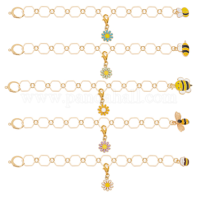 Латунные вязальные цепочки для счетчика рядов HJEW-BC00017-1