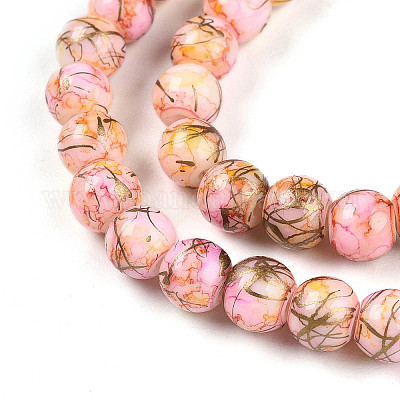 Выпечка окрашенные стеклянные бусины пряди X-DGLA-N003-6mm-B02-1