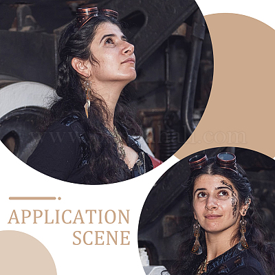 2 пара сережек-перьев из сплава в 2 стилях EJEW-UN0006-97-1