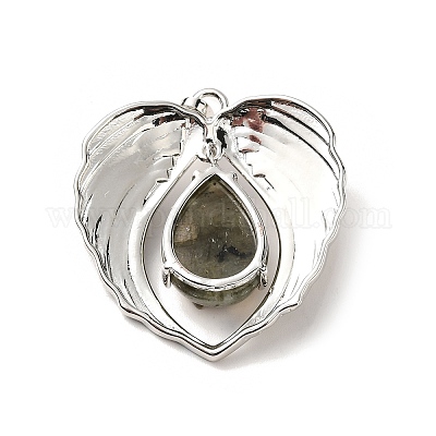 Подвески-капли из смешанных натуральных и синтетических драгоценных камней KK-K331-02P-1