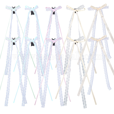 10 шт. 5-х цветные заколки-бантики из полиэфирной смолы&nbsp;PHAR-CN0001-05-1