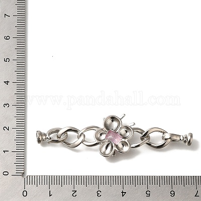 Латунные микро проложить кубического циркония раз за застежками KK-K389-009P-1