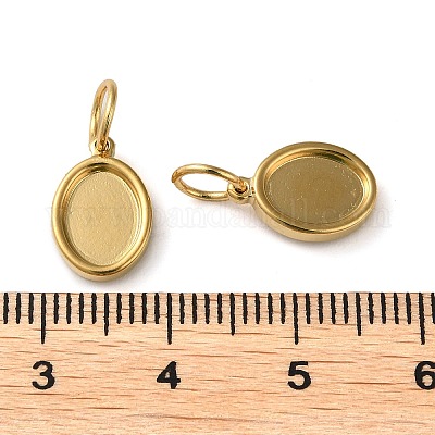 Оправы для подвесок из нержавеющей стали 304 в виде кабошонов STAS-Q308-01G-1